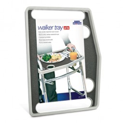 Walker Tray W- Grip Mat  Gray