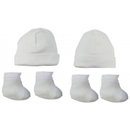 Cap & Bootie Set - White...