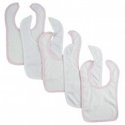 White Bib With Pink Trim...
