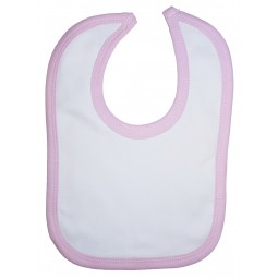 White Interlock Bib Pink...